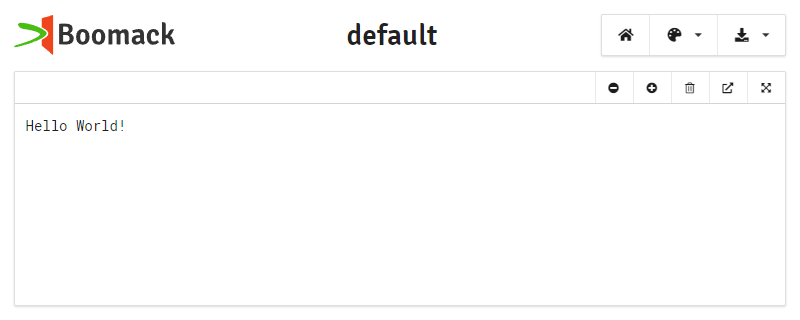 Hello World in default slot